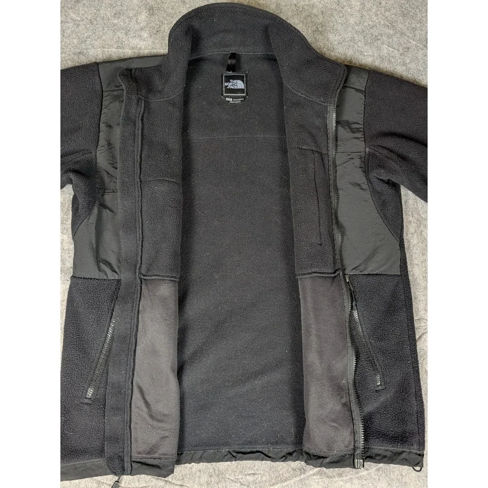 The North Face Denali Mens Black Full Zip Fleece Jacket Reinforced Mock Neck